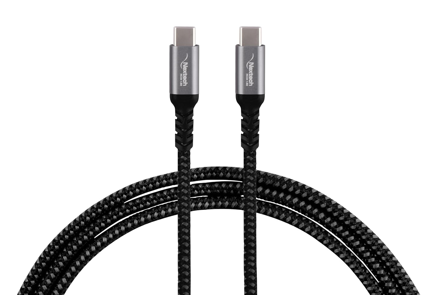 Nextech USB Type C to Type C 100W, Gen 2, 10gbps Braided Fast Sync & Charge Video Cable Compatiable with Laptops & Smartphones (1.8M)