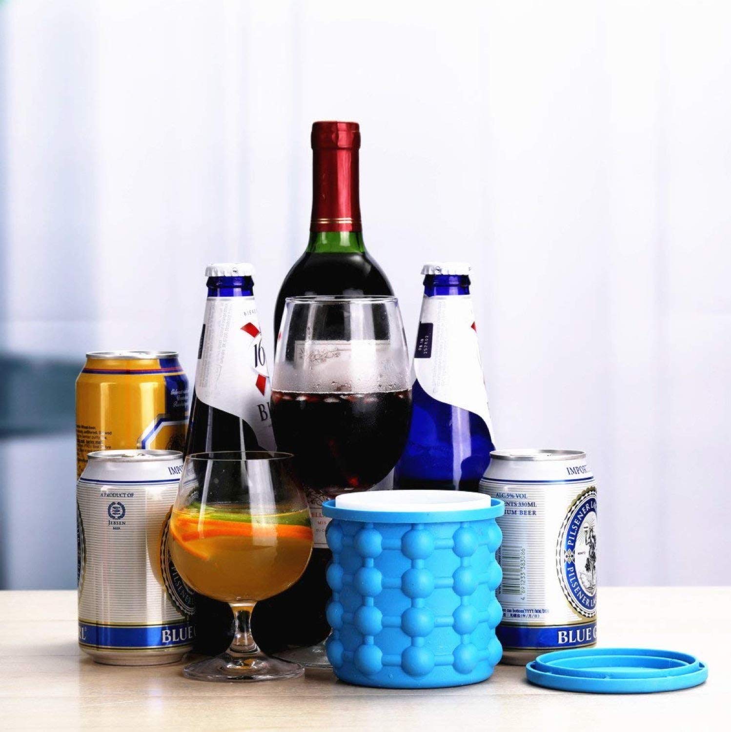 Chillix: 2-in-1 Silicone Ice Cube Bucket with Lid – Ice Tray & Storage Container for Freezers, Cocktails, Whiskey, Cold Beverages & Party Use