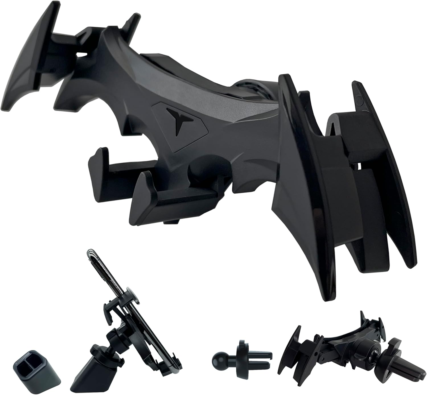 BatHold: Dark Bat-Inspired Gravity Car & Desk Phone Holder, Automatic Locking Bat-Shaped Mount for Hands-Free Use, Unique Gift for Men & Desk Accessories
