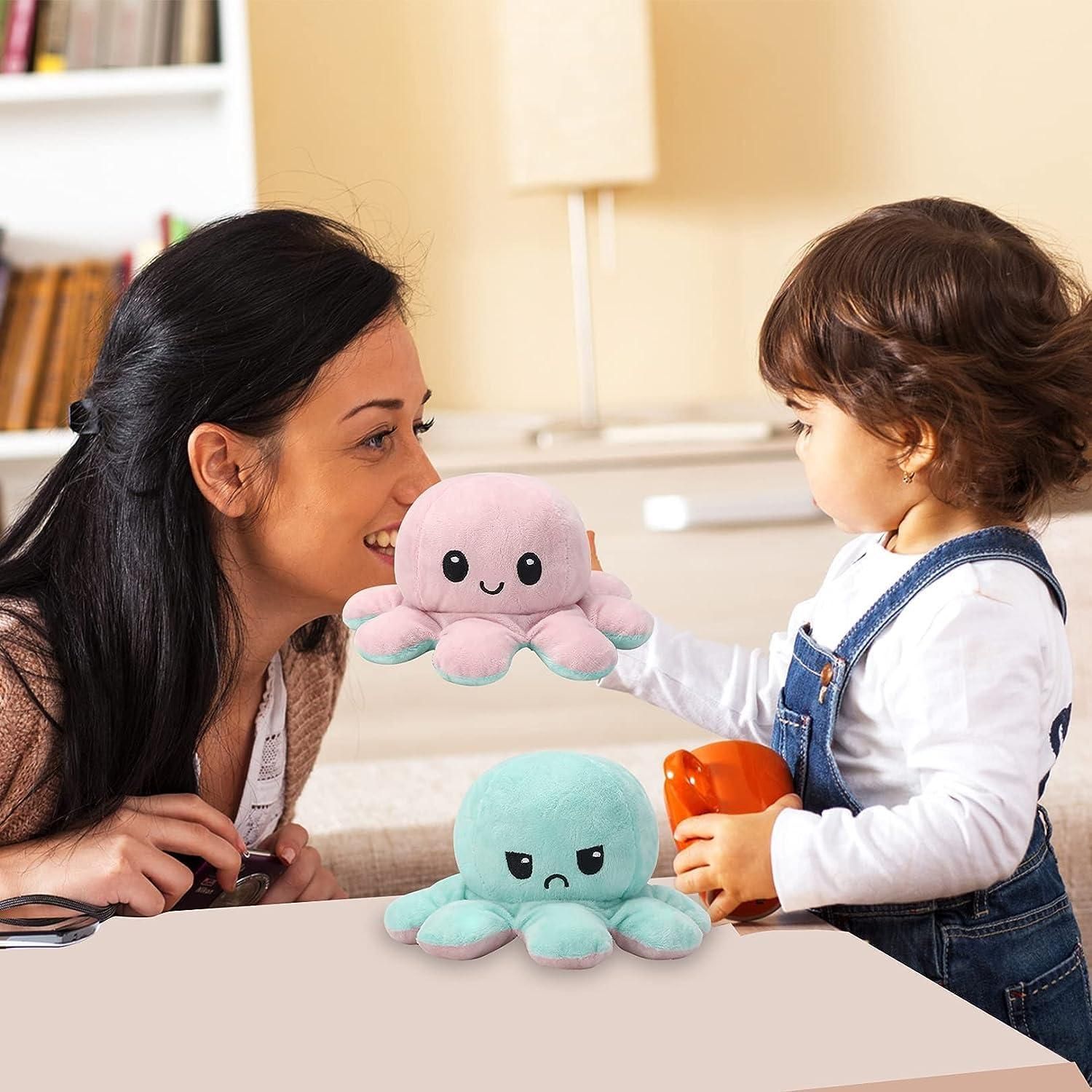 Chums: Reversible Plush Squishy Pals – Soft & Cuddly Octopus Toy for Kids & Babies, Perfect Gift for Boys & Girls