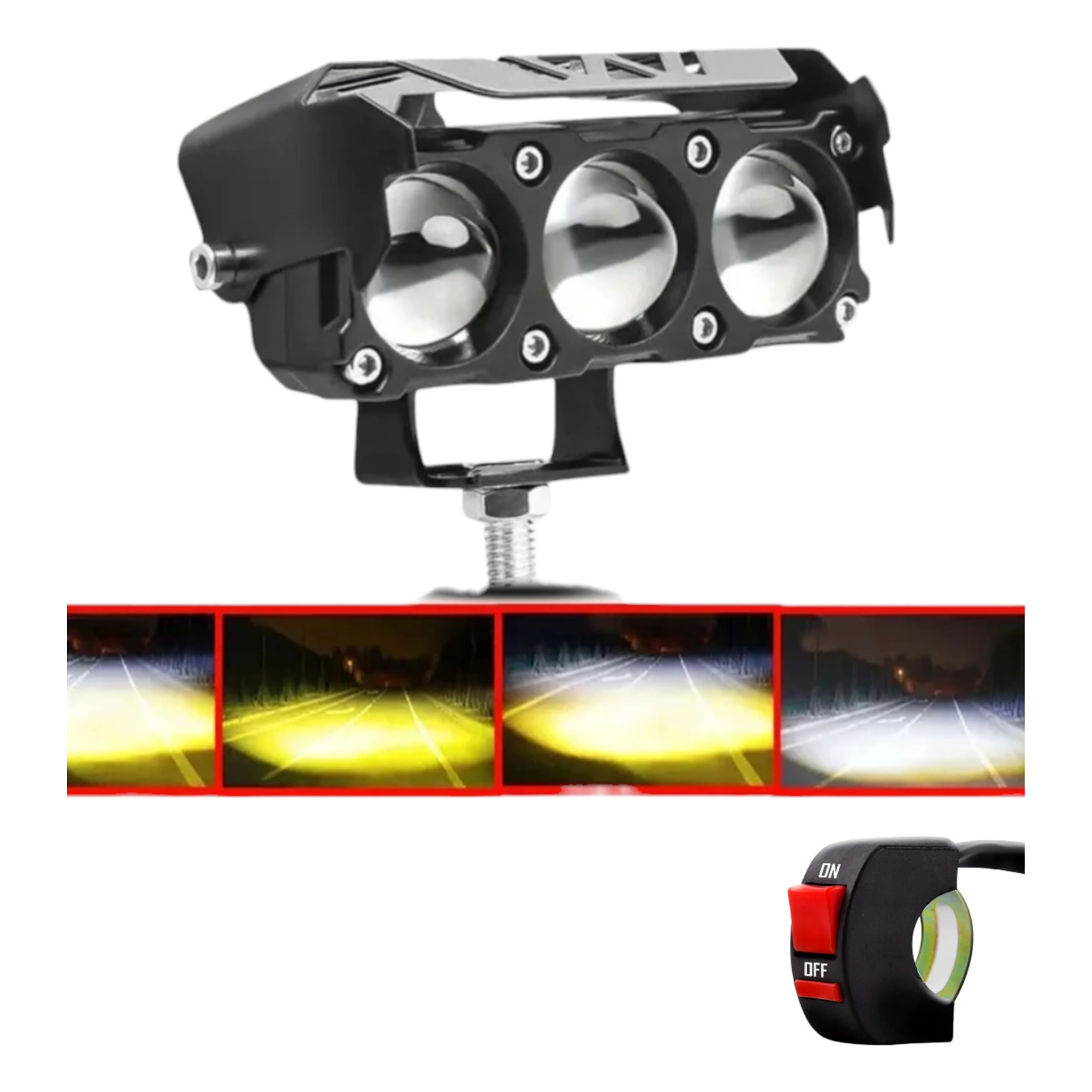 3 LED Led Projector for bike, Lens Oval Shap Motorcycle Fog Lights Led Fog Lamp Car, Motorbike LED (12 V, 30 W) (Universal For Car, Universal For Bike, Pack of 1)