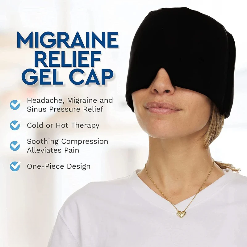 ReliefCap: Reusable Hot & Cold Therapy Hat for Migraine, Headache & Sinus Relief with Soothing Gel Compression