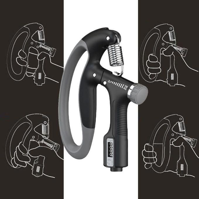 Grippy: Adjustable Hand Grip Strengthener with Built-In Counter, 10kg to 100kg Resistance Trainer for Wrist & Forearm Muscle Building