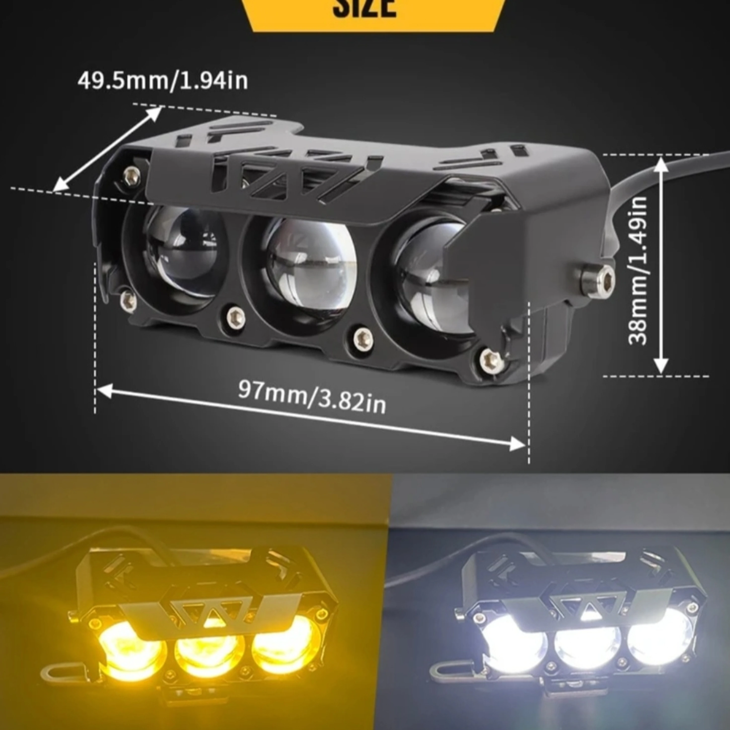 3 LED Led Projector for bike, Lens Oval Shap Motorcycle Fog Lights Led Fog Lamp Car, Motorbike LED (12 V, 30 W) (Universal For Car, Universal For Bike, Pack of 1)