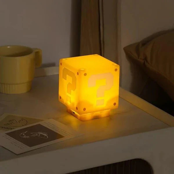 1UP: Sound Enabled Question Block Arcade LED Lamp Night Light for Gamers