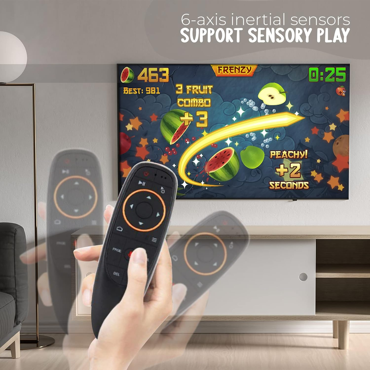 RemoteX: Air Mouse Universal Remote Control, 2.4Ghz Wireless Remote with Motion Sensor & Mic for Smart TV, TV Box, PC & Projector