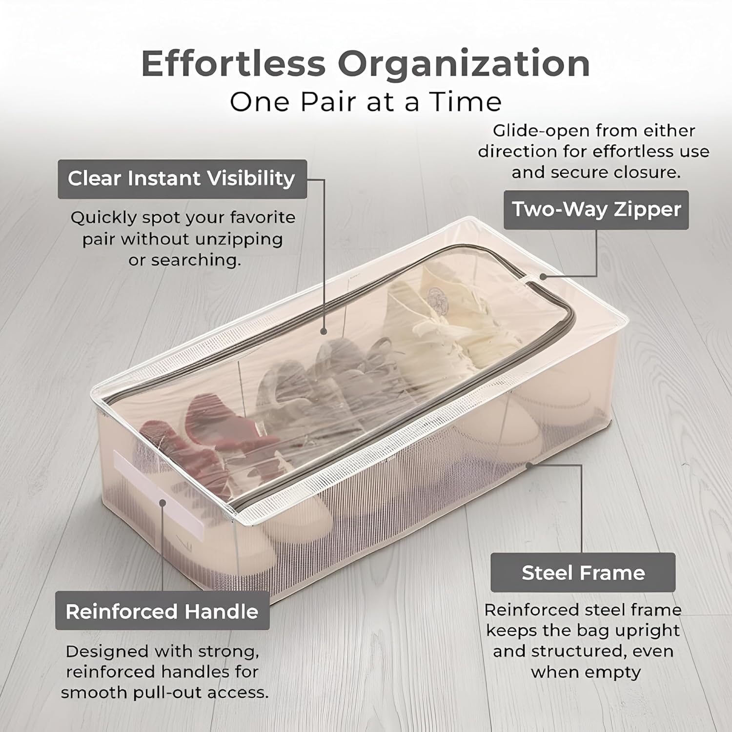 Boxxy: Stackable Transparent Shoe Organizer Boxes for Closet & Sneaker Storage, Foldable Shoe Containers for Space-Saving Home Organization