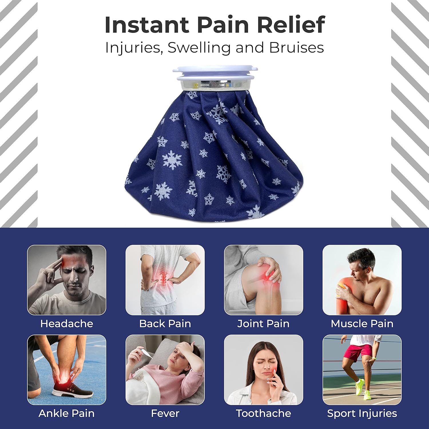 IceMate: Reusable Cold Compress Bag, 9-Inch Leak-Proof Ice Pack for Pain Relief, Swelling, Sports Injuries, Cramps & First Aid Therapy
