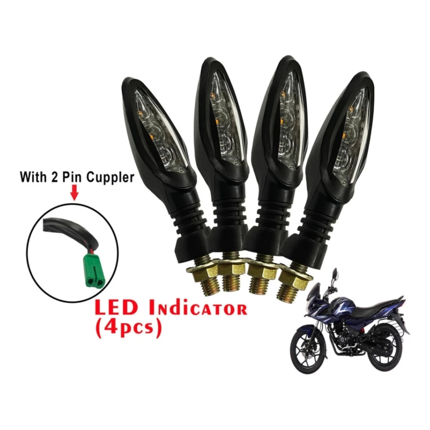 Rear, Front Neon led Indicator Light for bike, Bajaj Discover 125 M, Discover, Duke 180, Discover 150, Discover 100 M, Discover 125 (Yellow)
