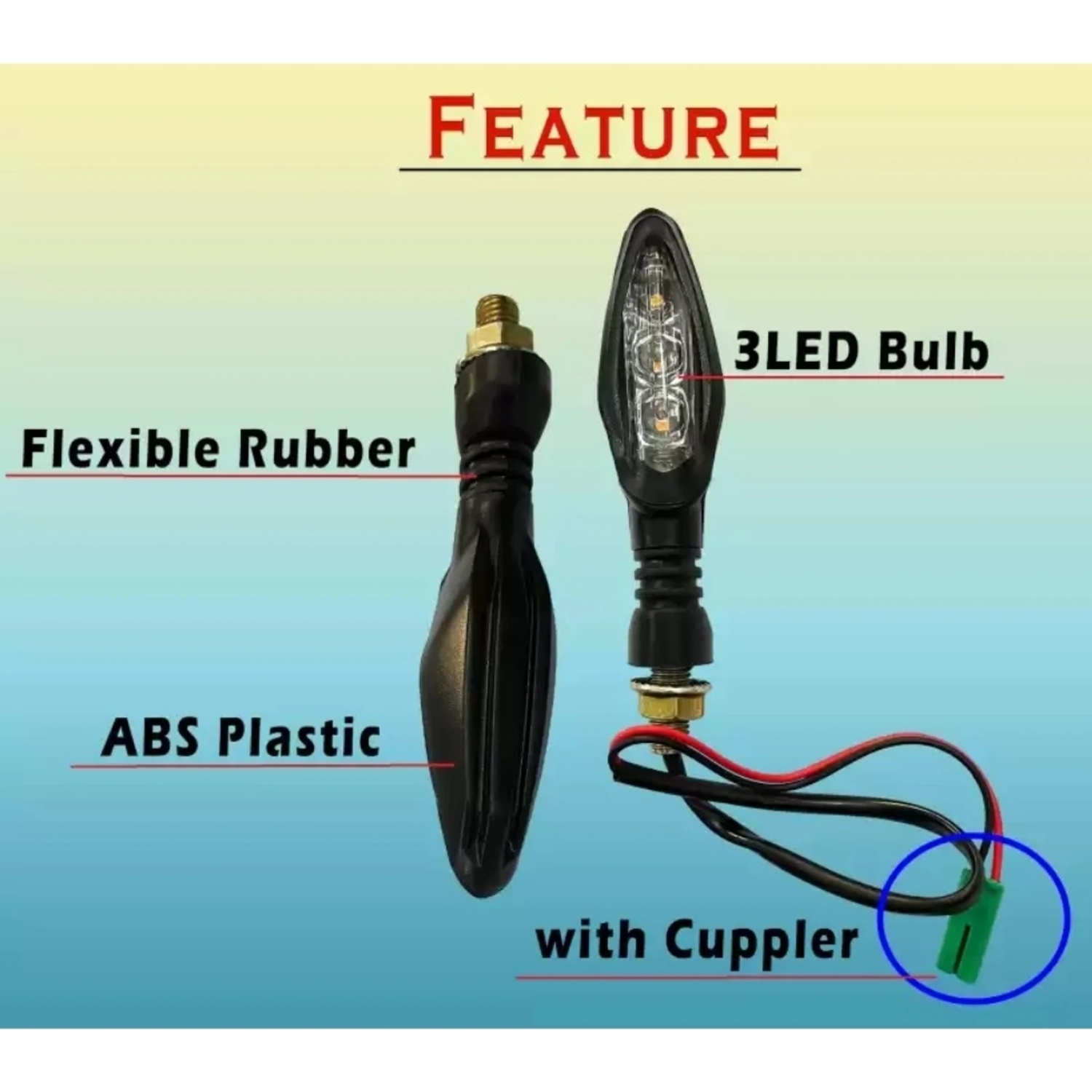 Rear, Front Neon led Indicator Light for bike, Bajaj Discover 125 M, Discover, Duke 180, Discover 150, Discover 100 M, Discover 125 (Yellow)