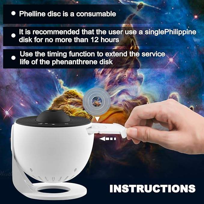 Starlight: Galaxy Planetarium Projector with Star & Nebula Lighting Effects, Starry Sky Night Light with 12 Projection Film Discs for Bedroom & Home Décor