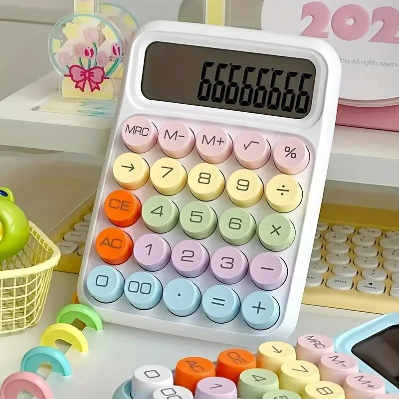 Pastel: Cute & Quirky Aesthetic Calculator with 12-Digit Display, Large Buttons & Pastel Color Design for Office & Students