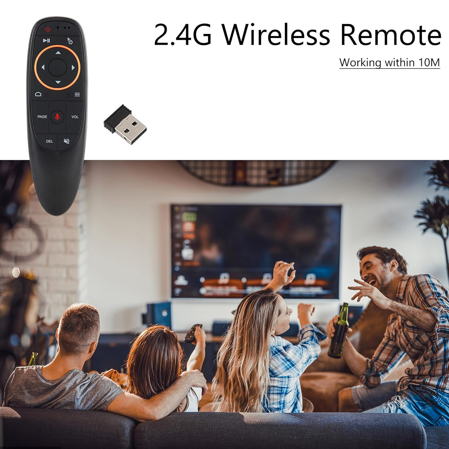 RemoteX: Air Mouse Universal Remote Control, 2.4Ghz Wireless Remote with Motion Sensor & Mic for Smart TV, TV Box, PC & Projector