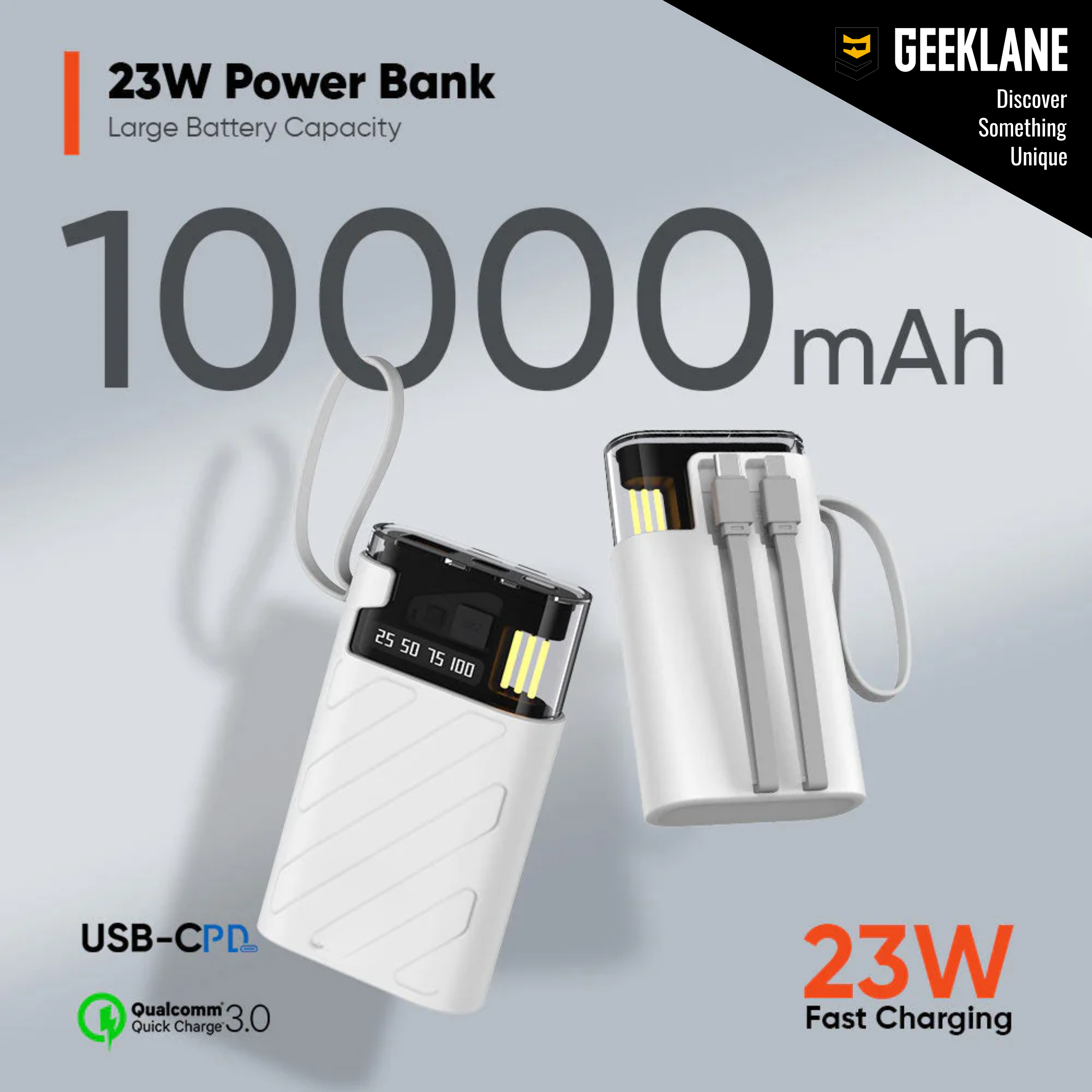 Voltra: 10,000mAh High-Speed Portable Power Bank with Fast Charging, Dual USB Outputs, USB-C & Lightning Compatible Power Bank for Smartphones, Tablets & Gadgets