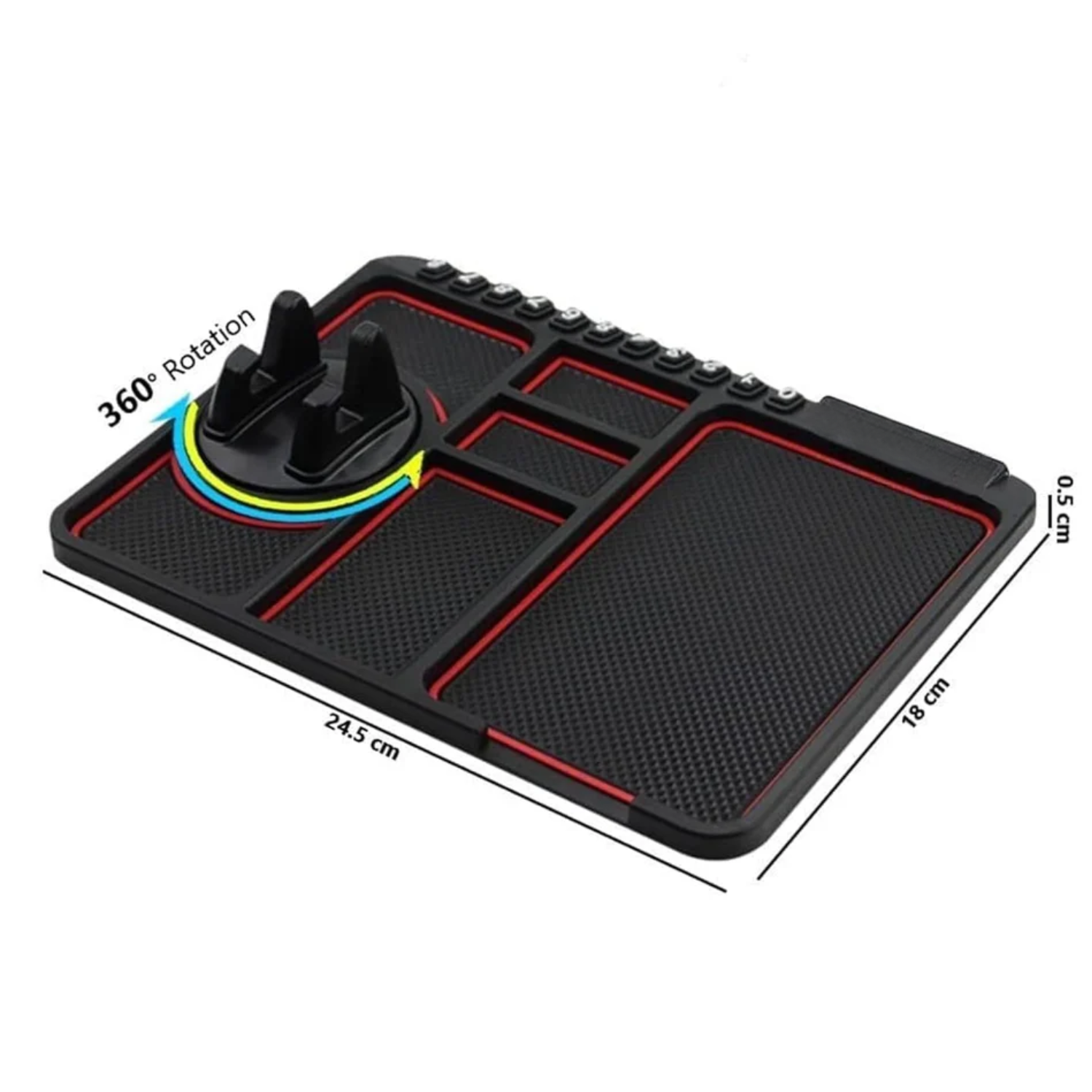 DashGrip: Anti-Slip Dashboard Mat & Universal Smartphone Holder for Cars, Non-Slip Silicone Phone Mount with Secure Grip for Car Interior Dashboard Use