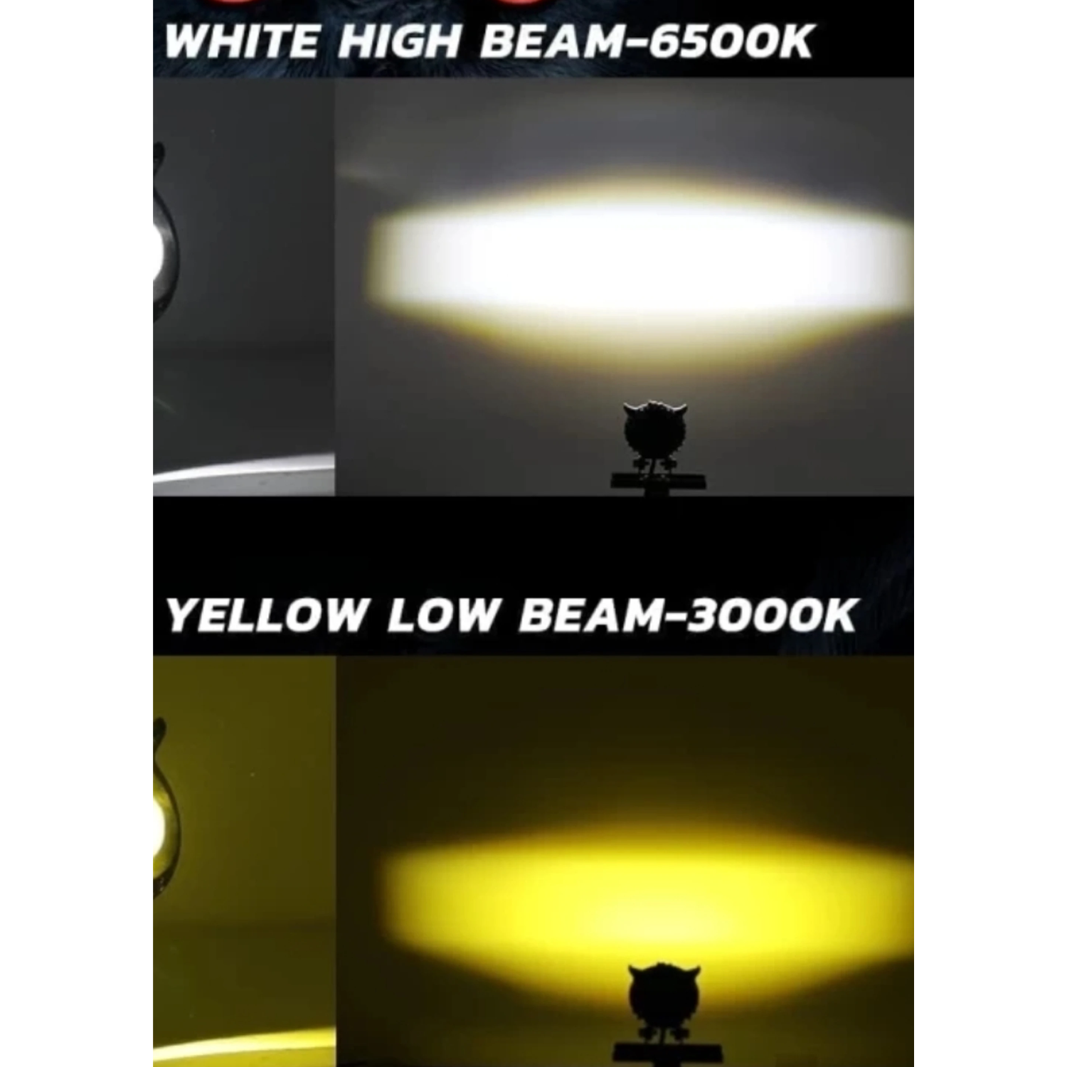 3 led owl led (metal) dual colour white,yellow Fog Lamp Car, Motorbike LED (12 V, 35 W) (Shine, Pulsar 150, Splendor Plus, CB Twister, Universal For Bike, Pack of 1)