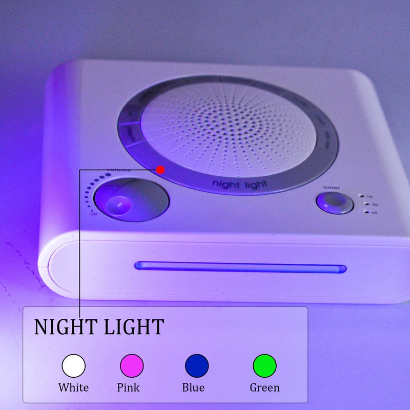 DreamWave: Sleep Therapy Sound Machine with Natural Soothing Sounds, Anxiety Relief, Auto-Off Timer & Battery/Adapter Power Options