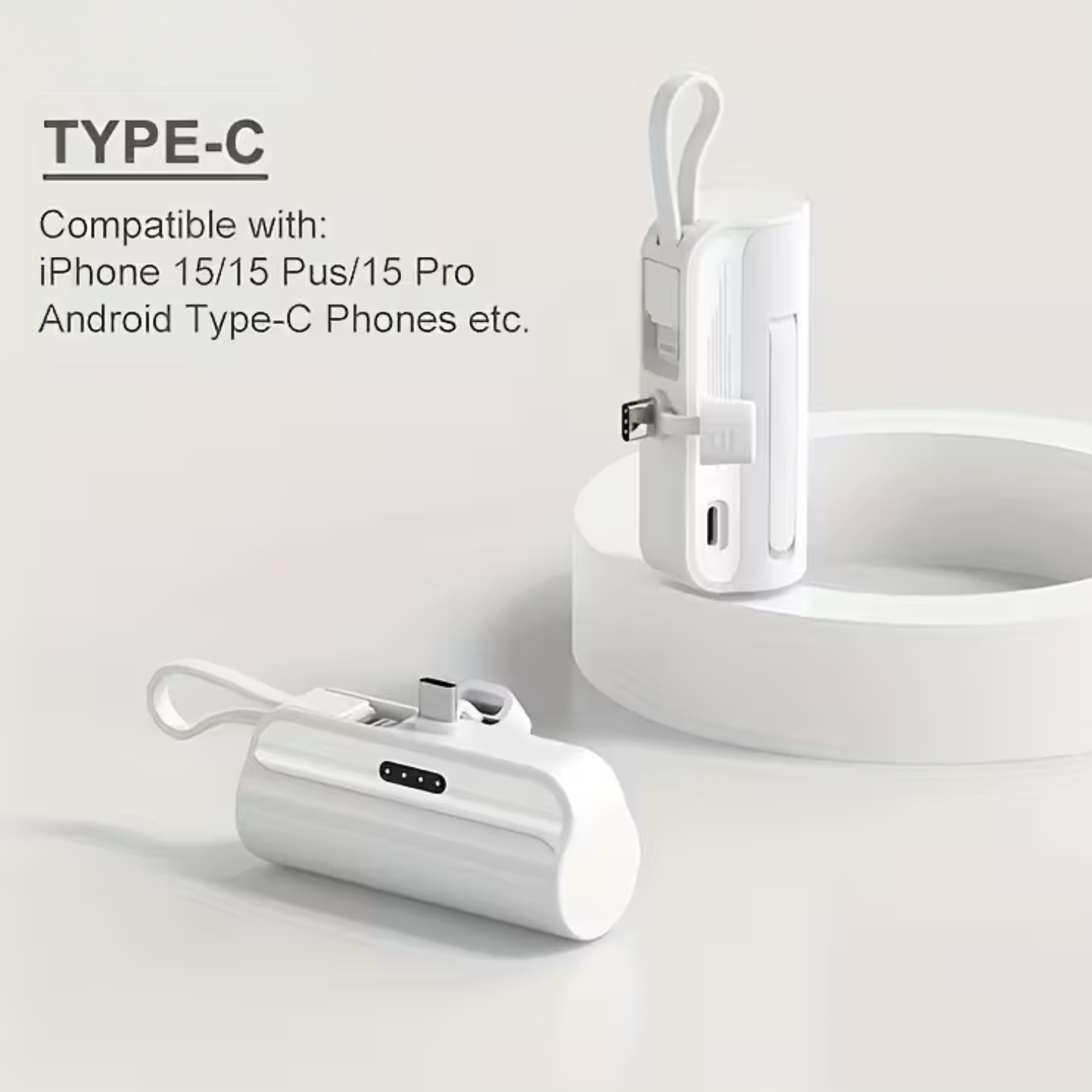 Pocky: Mini 5000 mAh Pocket Power Bank with Built-In Cable for Android, iPhone & Devices