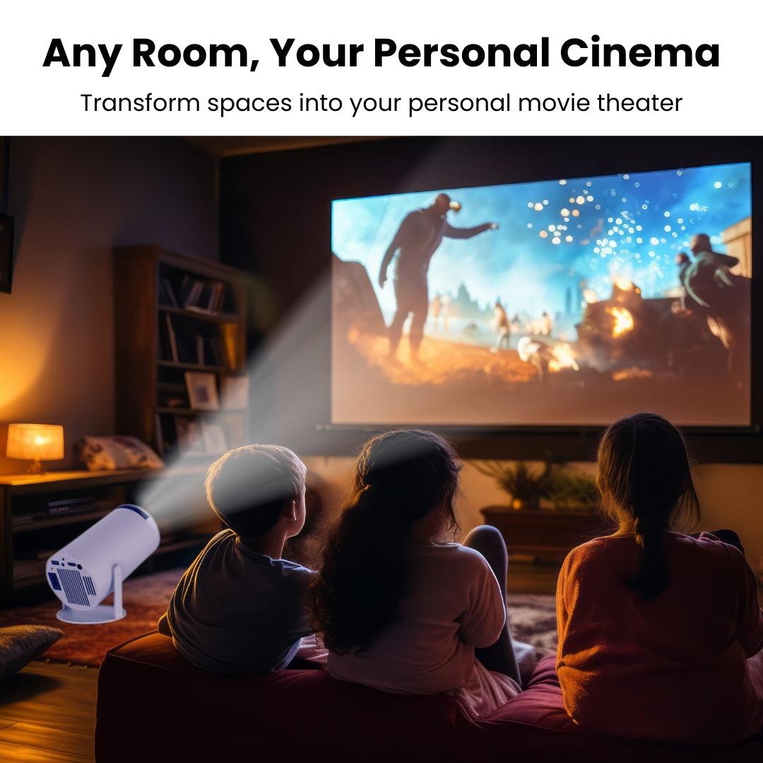 Zenith: Portable WiFi-Enabled HD Smart Projector with 4K Support, Built-in Apps (YouTube, Netflix, Prime), Rotatable Design & 100" Max Display