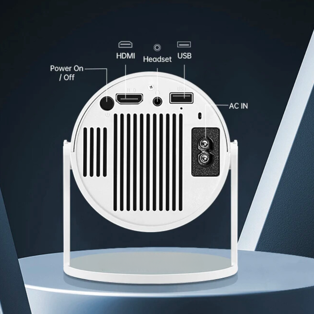 Zenith: Portable WiFi-Enabled HD Smart Projector with 4K Support, Built-in Apps (YouTube, Netflix, Prime), Rotatable Design & 100" Max Display