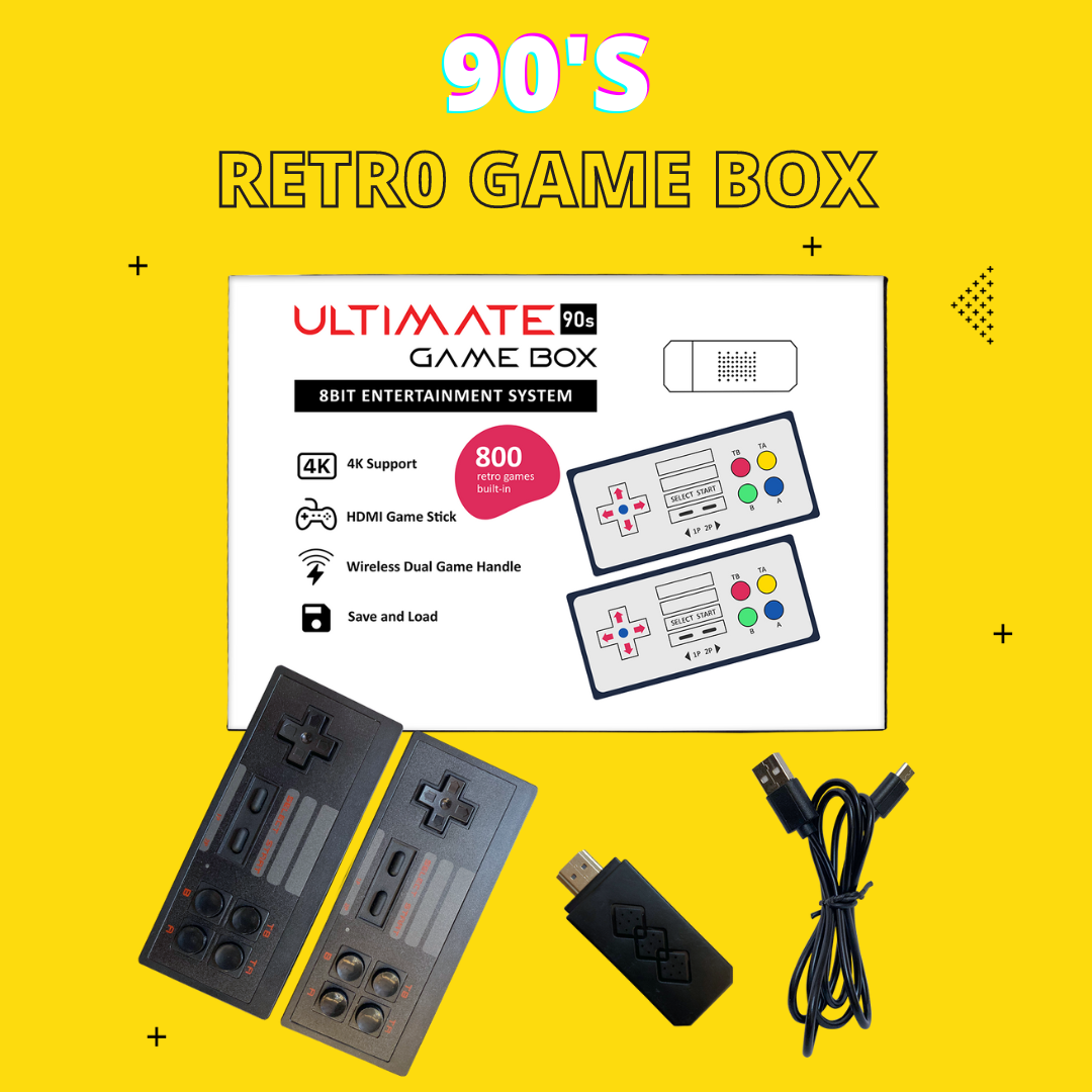 RetroTV: Ultimate 90s HDMI Retro Game Stick with Plug & Play Wireless HD 1080p Gaming for Up to 2 Players