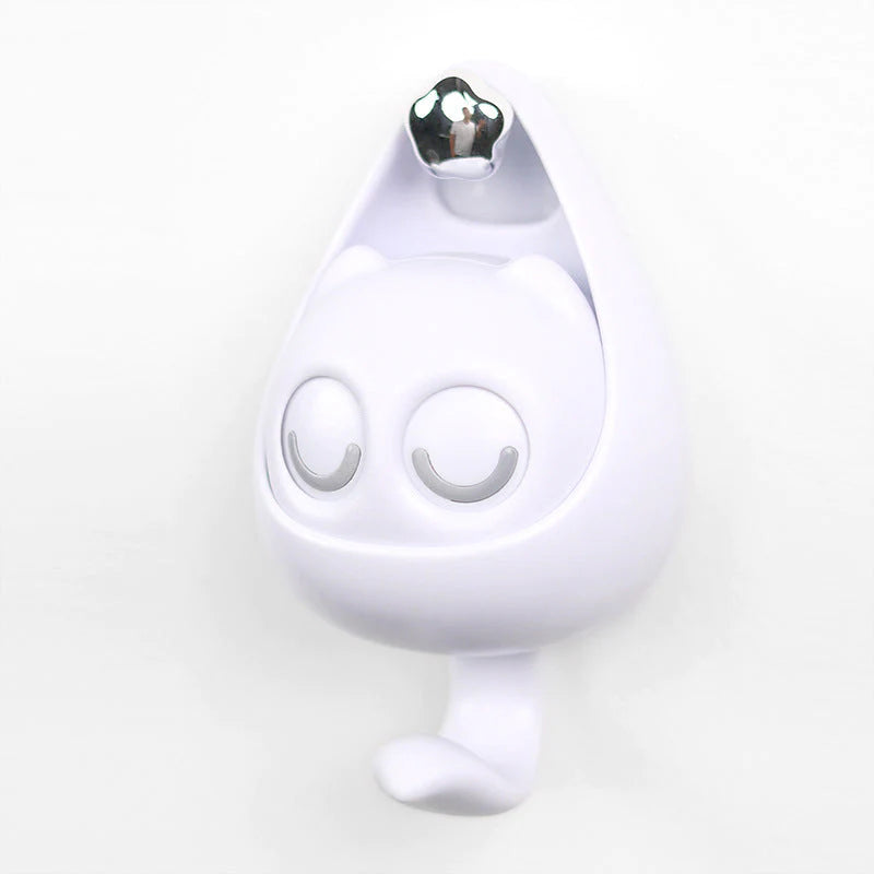 Meowook: Cute Cat Blinking Eye Wall Hook with Strong Adhesive for Keys, Bags, Clothes & Home Décor