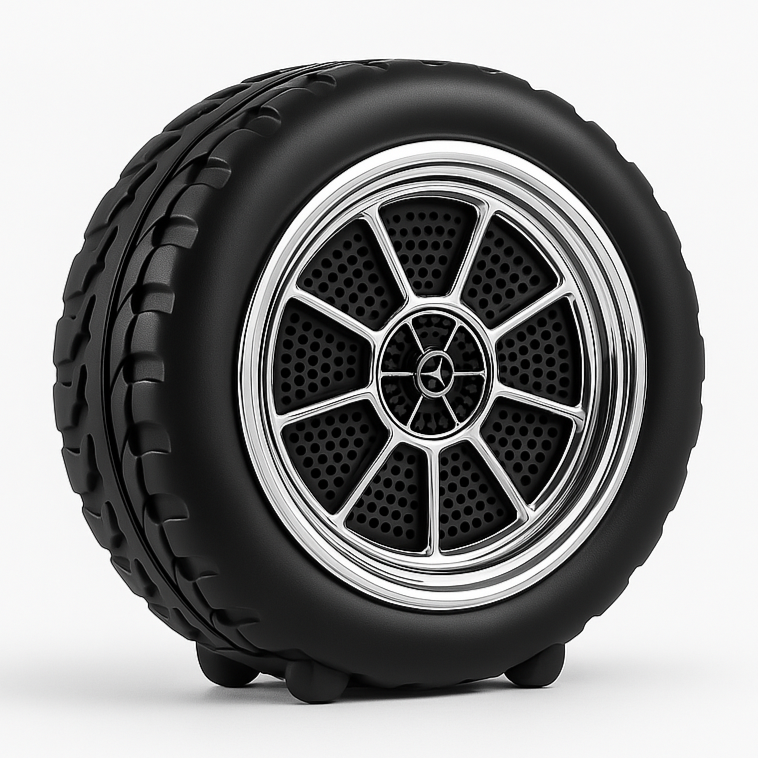 Tyro: Tyre-Shaped Wireless Bluetooth Speaker with Deep Bass, 10W Stereo Sound, 12-Hour Playtime, AUX/TF/USB Support & Portable Car-Inspired Design