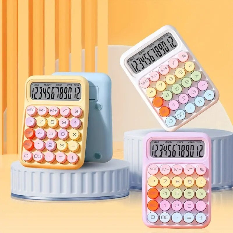Pastel: Cute & Quirky Aesthetic Calculator with 12-Digit Display, Large Buttons & Pastel Color Design for Office & Students
