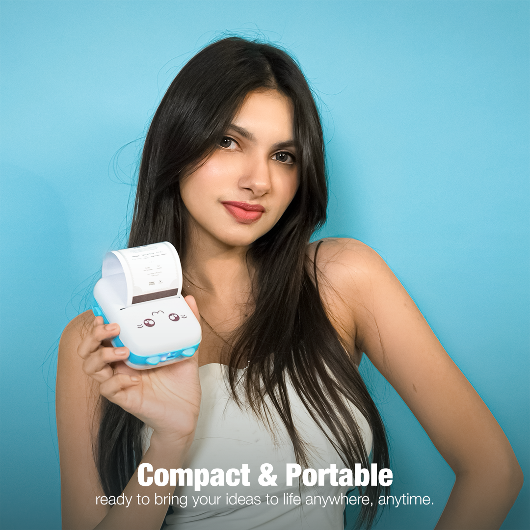 MiniPrint: Portable Bluetooth Thermal Printer with Ink-Free Printing for Labels, Photos & Notes (Android & iOS Compatible)