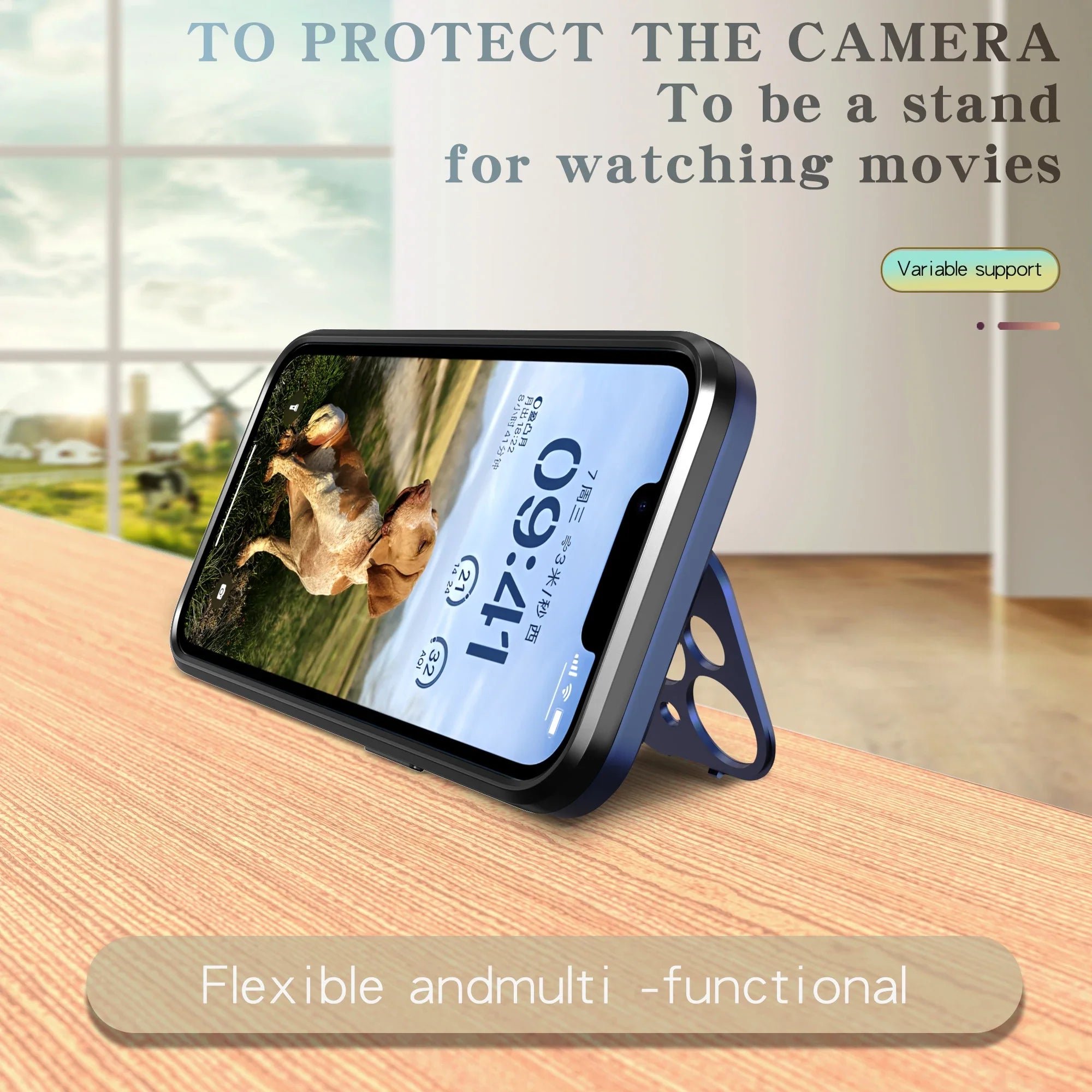 iPhone 15 Back Cover With MagSafe Wireless Charging And Camera Protection Convertible Stand