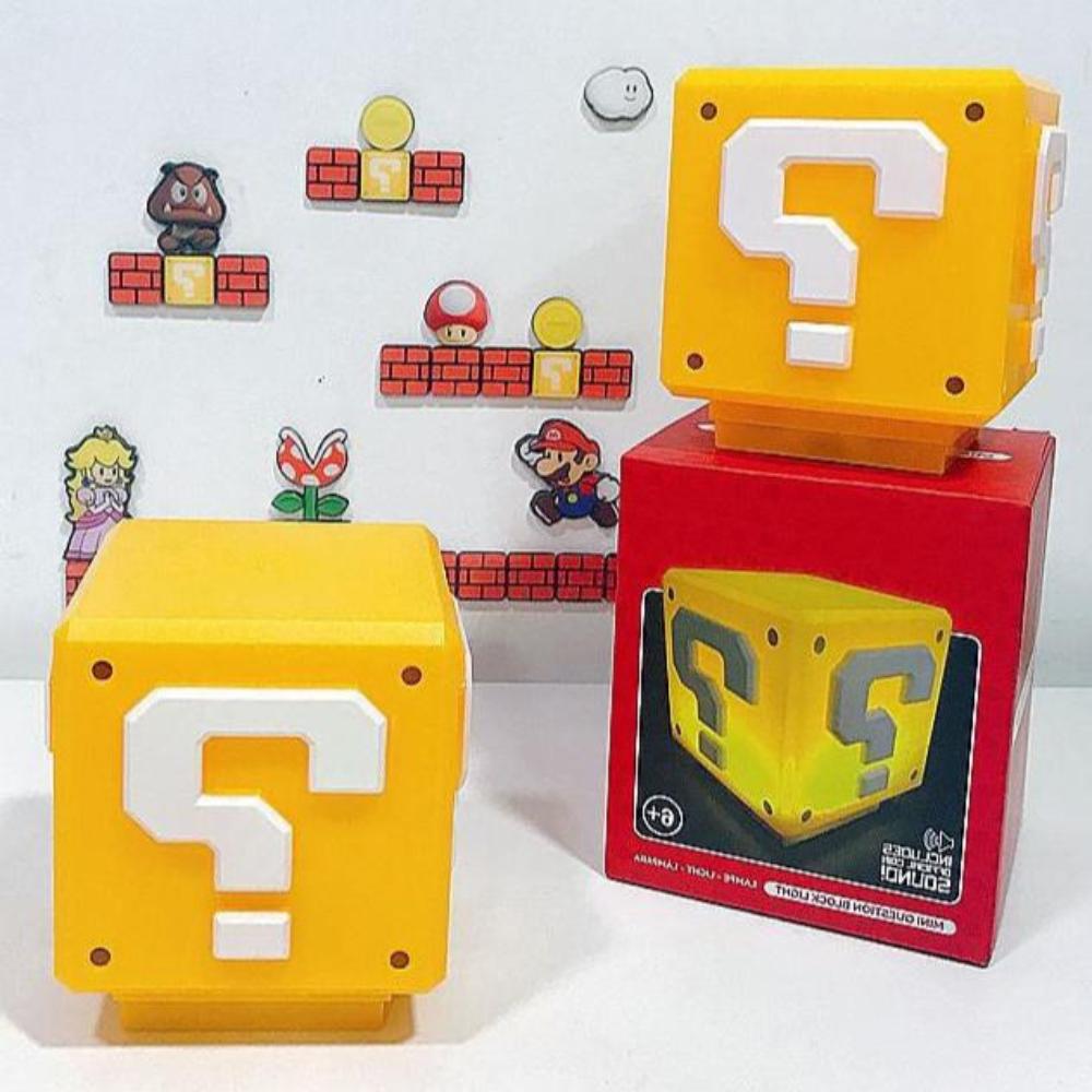 1UP: Sound Enabled Question Block Arcade LED Lamp Night Light for Gamers