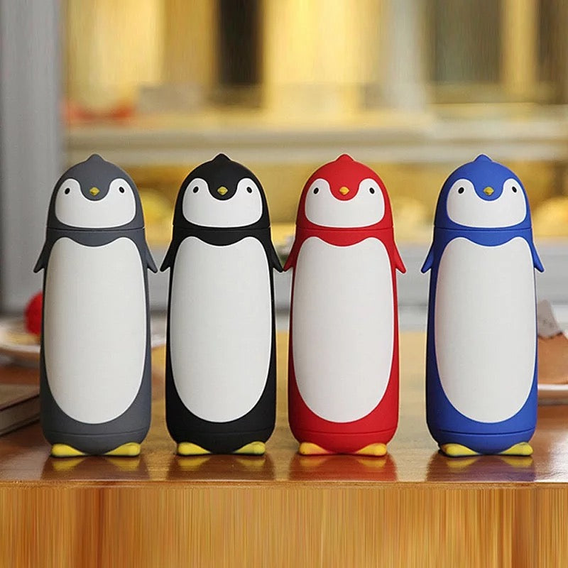 PengiSip: Adorable 300ml Penguin Thermos Bottle with Double-Walled Vacuum Insulation for Hot & Cold Drinks