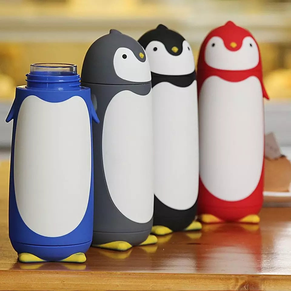 PengiSip: Adorable 300ml Penguin Thermos Bottle with Double-Walled Vacuum Insulation for Hot & Cold Drinks
