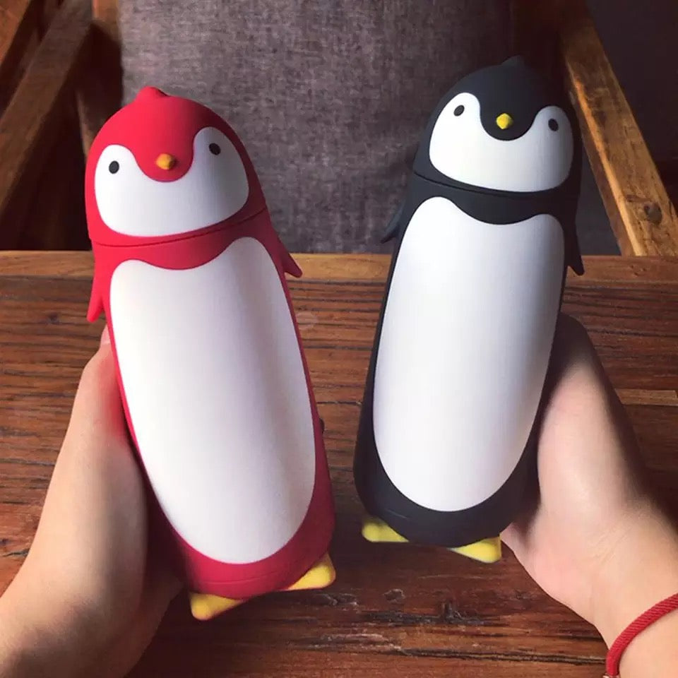 PengiSip: Adorable 300ml Penguin Thermos Bottle with Double-Walled Vacuum Insulation for Hot & Cold Drinks