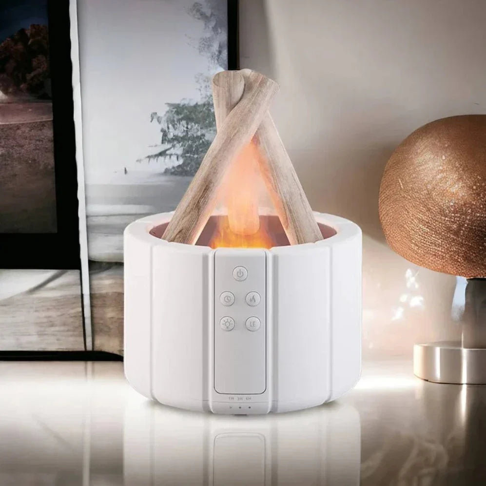 Ember: Cozy Bonfire Ultrasonic Humidifier & Aromatherapy Diffuser with Flame Effect & Ambient Night Light
