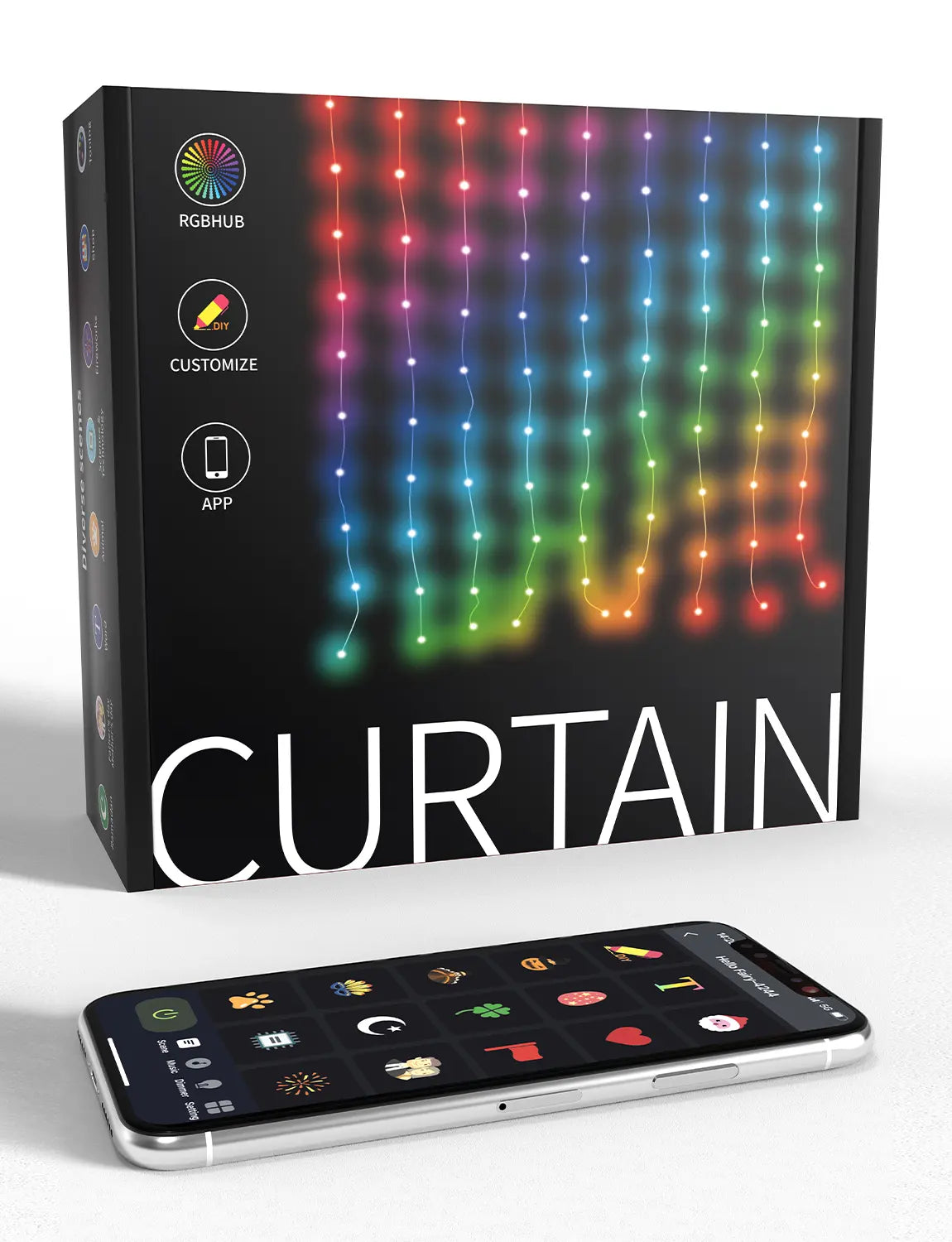 Pixelo: Smart ARGB Curtain Light with 400 LEDs, Bluetooth App Control, Music Sync & Customizable Patterns & Text