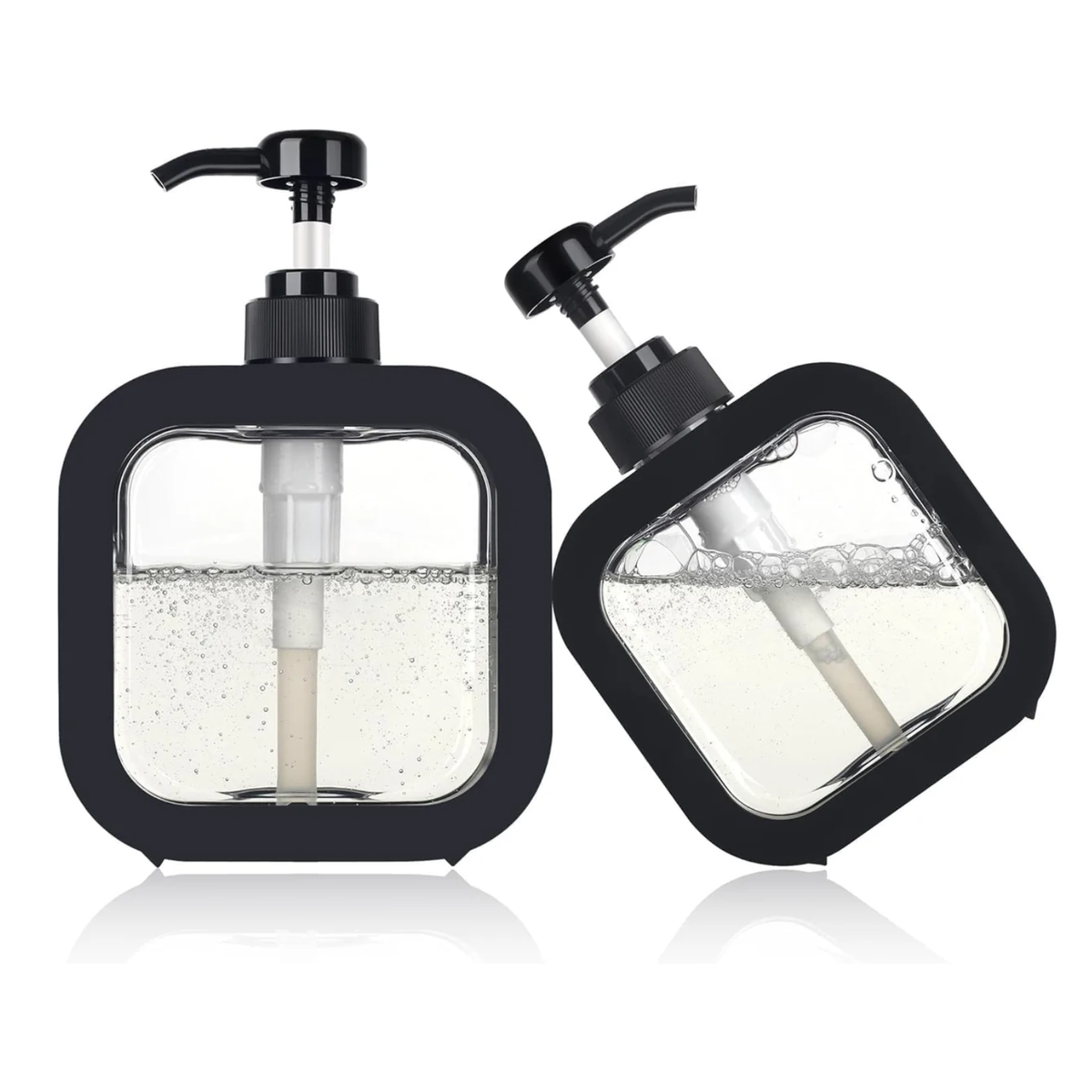 Dosey: 300ml Transparent Refillable Soap Dispenser Bottle with Rust-Free Pump for Handwash, Dishwash, Shampoo & Liquid Soap – Clear Bathroom & Kitchen Dispenser