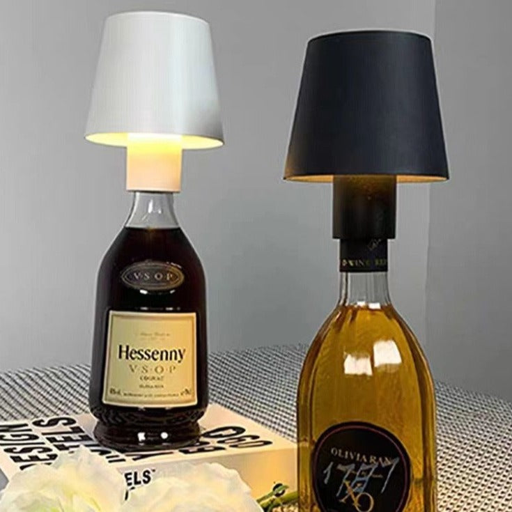 Boozify: Wine Bottle Topper LED Lamp USB-C Rechargeable with 3 Colour Adjustable Brightness & Touch Control