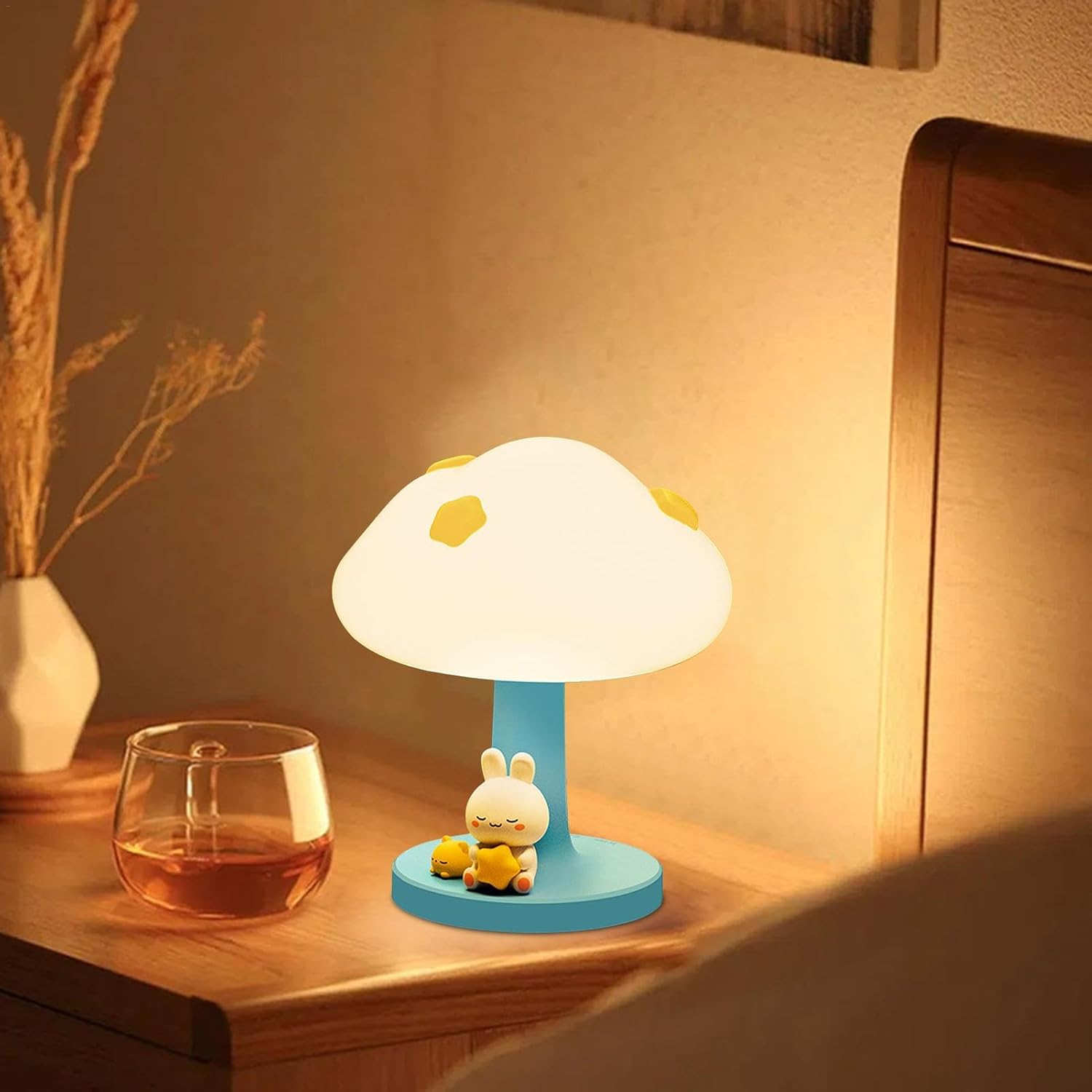 CloudBun: Bunny-Shaped Cloud Night Lamp with Tap Control – Soft Silicone Glow Light for Kids’ Bedrooms & Baby Nursery (3-Level Dimming, Rechargeable)