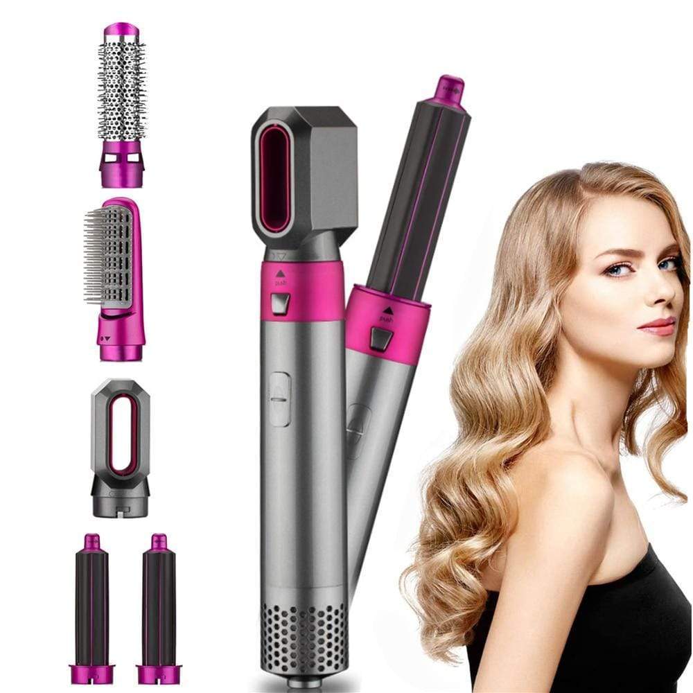 HairGrab: 5-in-1 Hair Styler with Hair Dryer, Air Brush, Straightener, Curler & Volumizer – 1000W One-Step Styling Tool