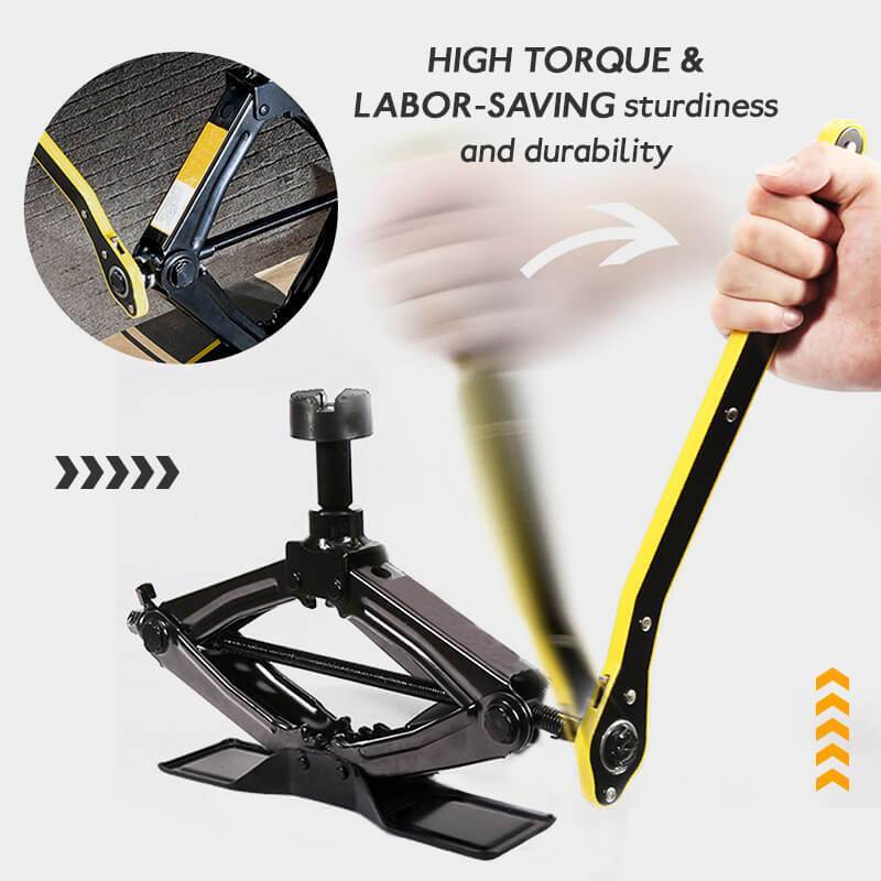 LiftMate: Car Jack & Lug Ratchet Wrench Set with Labor-Saving Design & 360° Reversible Knob for Easy Tire Lifting