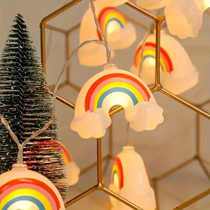 Cloudy: 10ft Cloud & Rainbow LED Fairy String Lights for Bedroom, Festive Décor & Christmas Tree Decoration