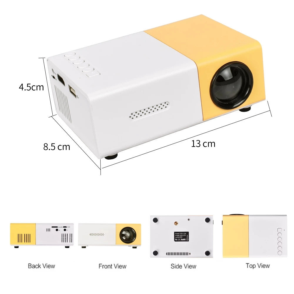 PixoBeam: Mini Portable HDMI Projector with Adjustable Display, 1080P Support & Remote Control for Home & Outdoor Entertainment
