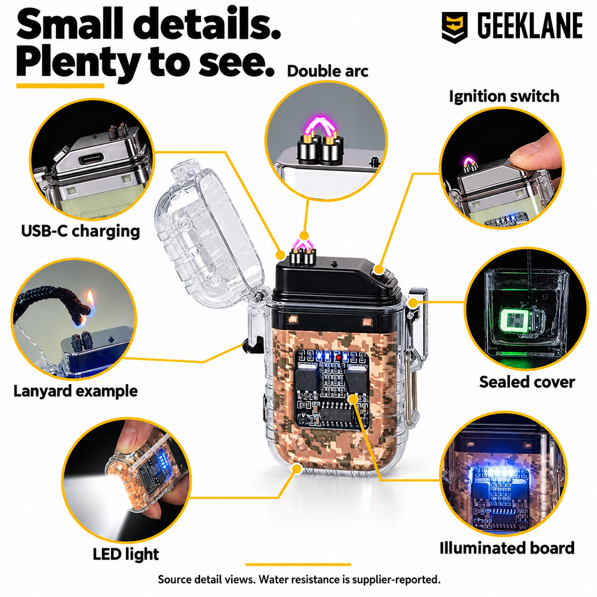 Arc — seven hardware details.