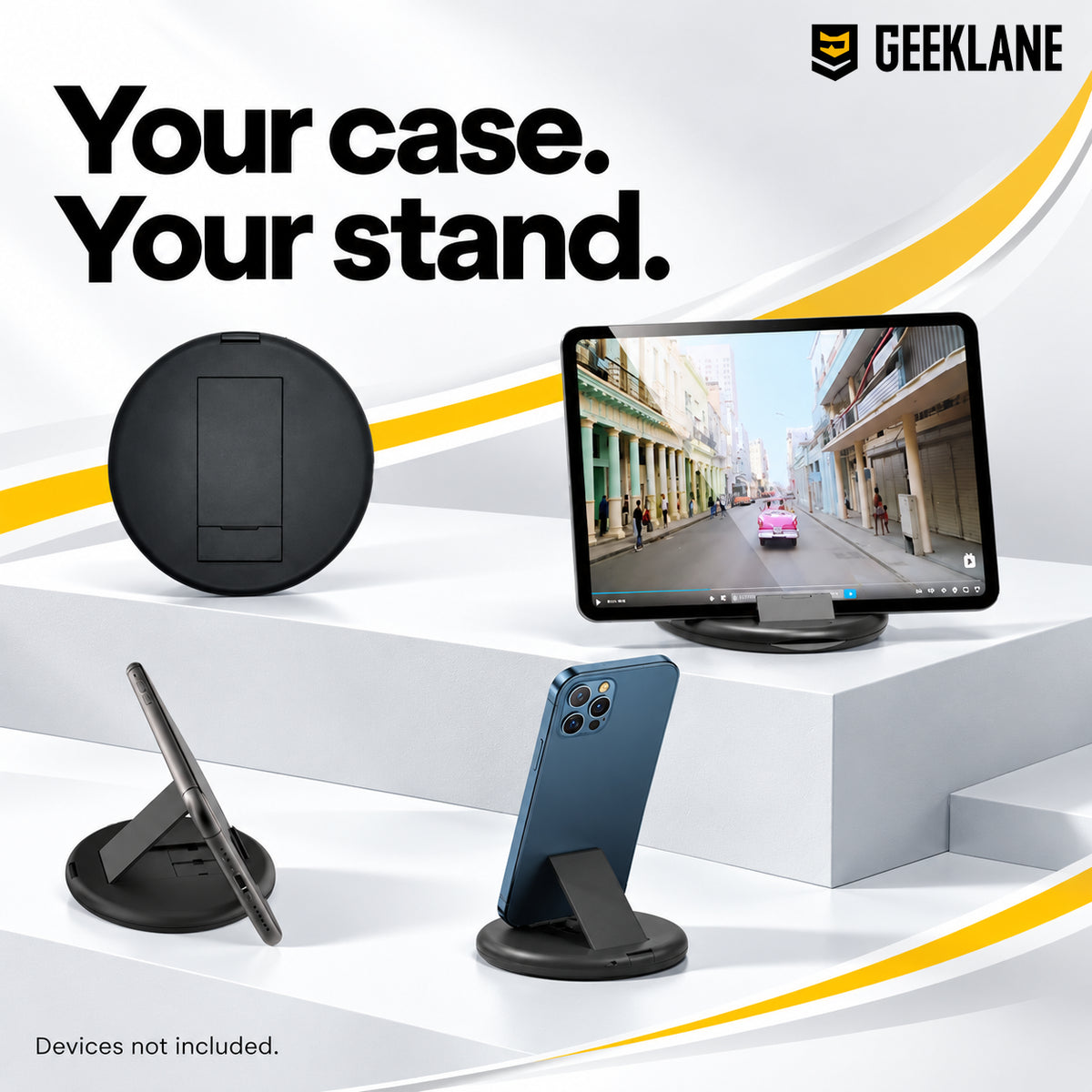 Companion — phone stand use.