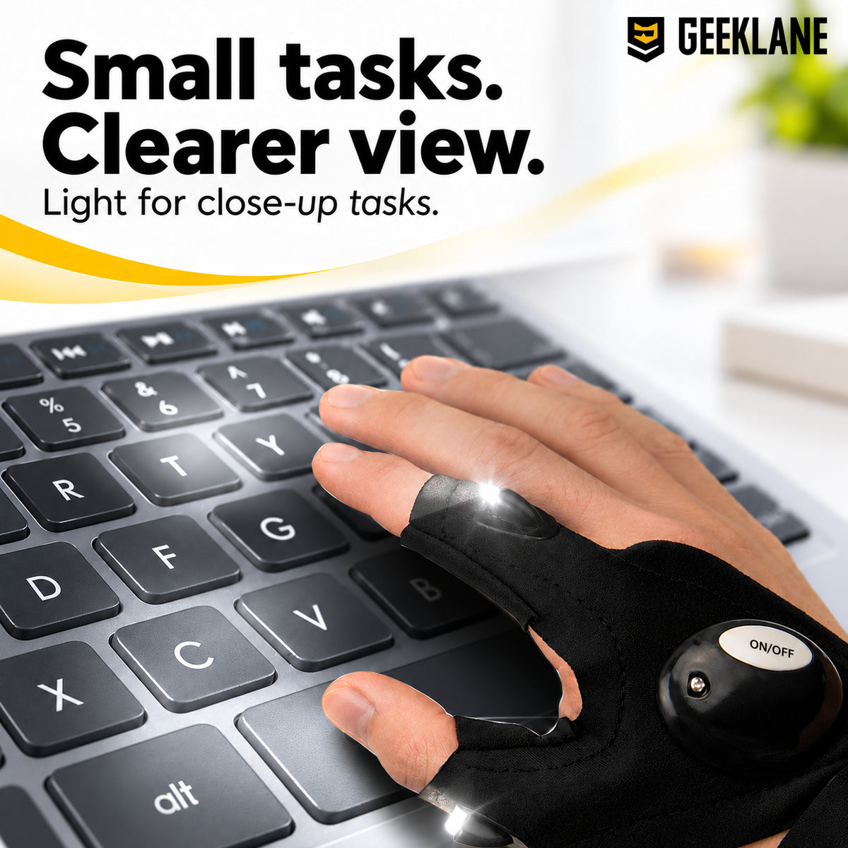 Handy — glove controls and lighting.