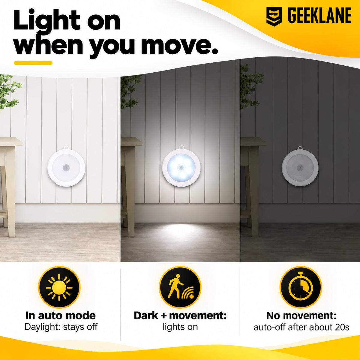Lumiq — motion sensor operation.