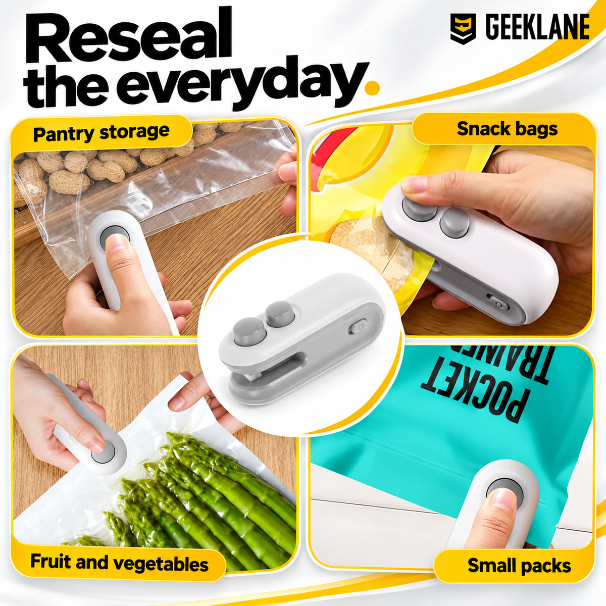 Sealy — everyday bag sealing.