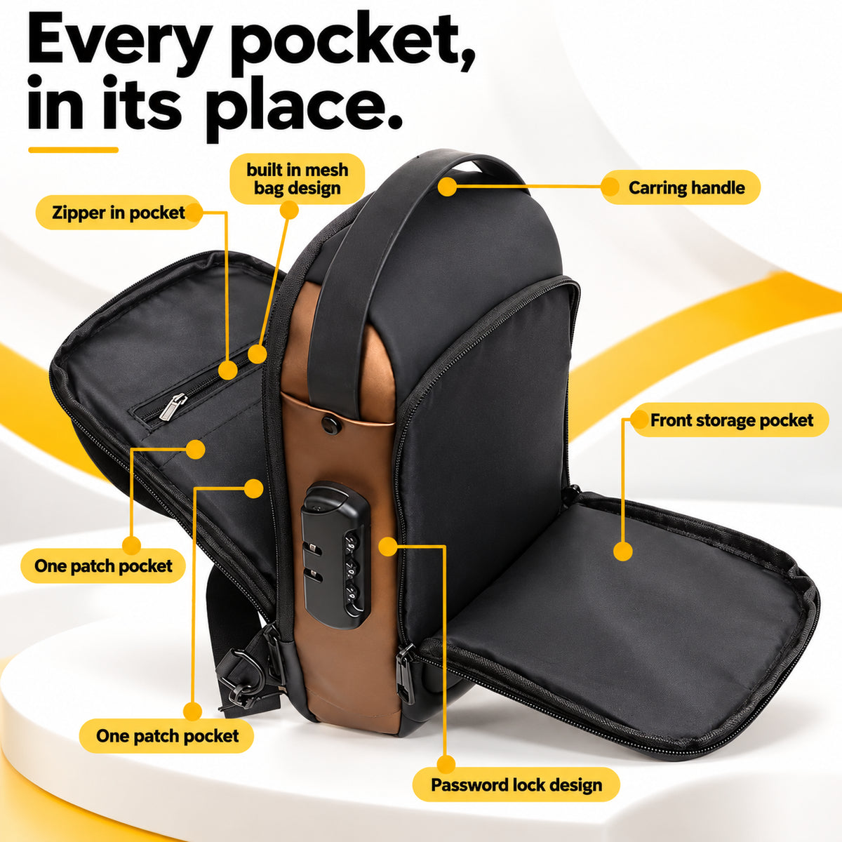 Shield — pocket and lock details.