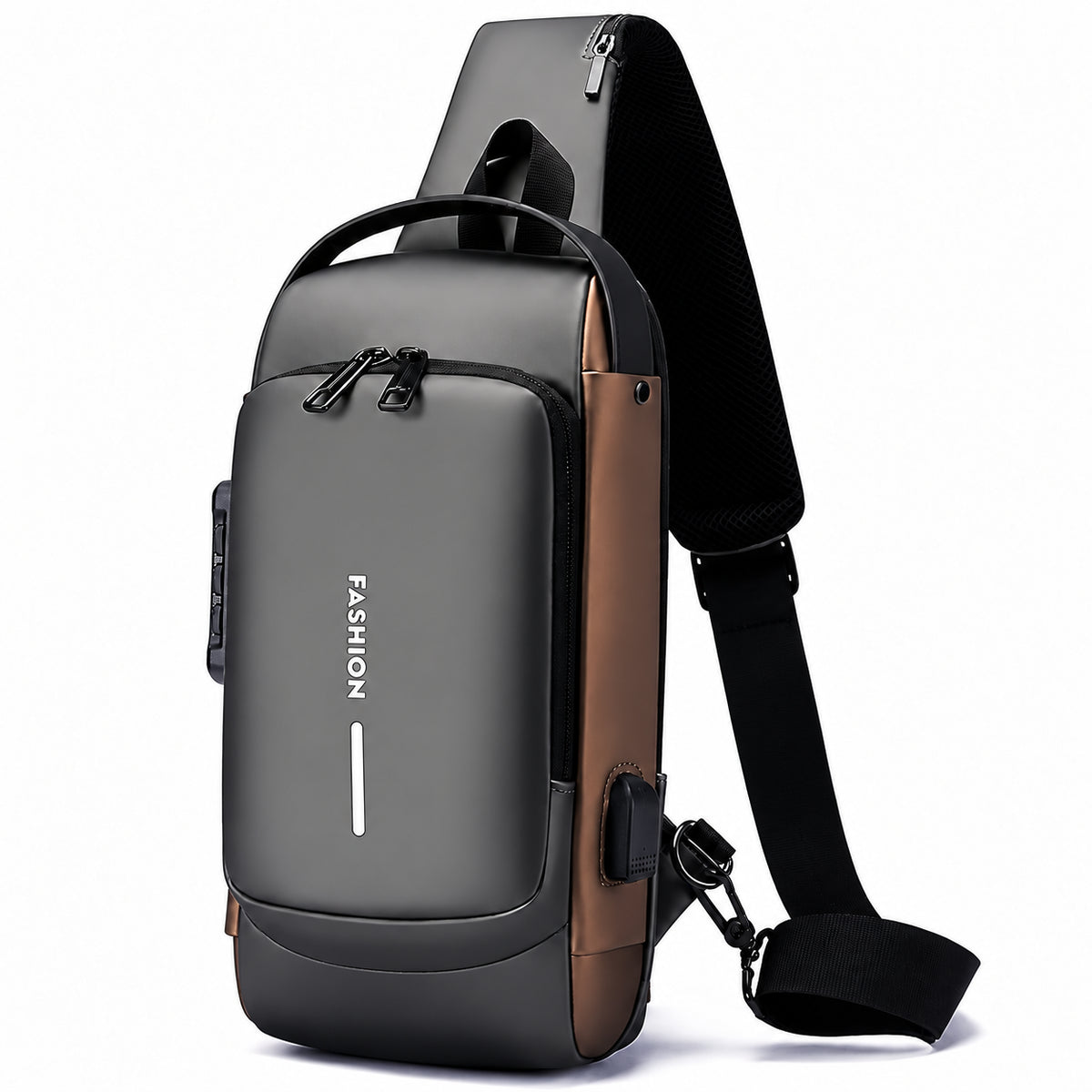 Shield — white background sling bag.